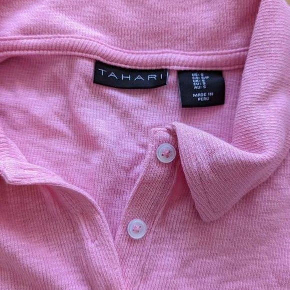 pink polo shirt Tahari size small - Picture 2 of 3